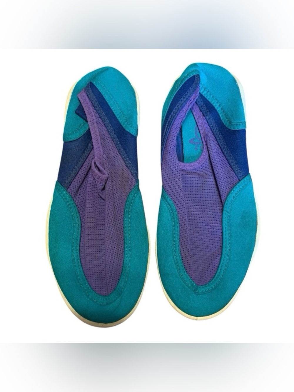 Vintage 90's Pro Spirit Water Shoes Sz 4 Womens Reef Teal Purple Blue USA Made